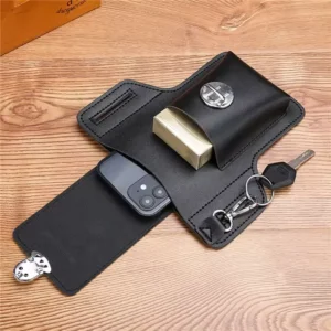Sac banane multifonctionnel vintage en cuir pour homme : ceinture, étui pour téléphone, sac à dos de randonnée, pochette pour téléphone, sac banane