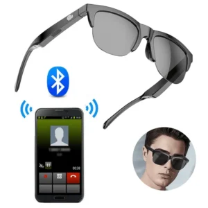 Lunettes de soleil intelligentes à conduction osseuse à oreille ouverte, écouteurs sans fil, microphone, lunettes